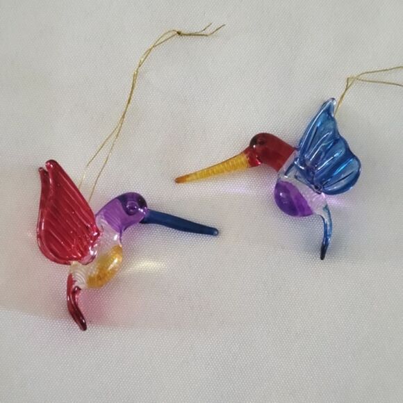 Colorful Glass Hummingbird Ornaments - Picture 1 of 5